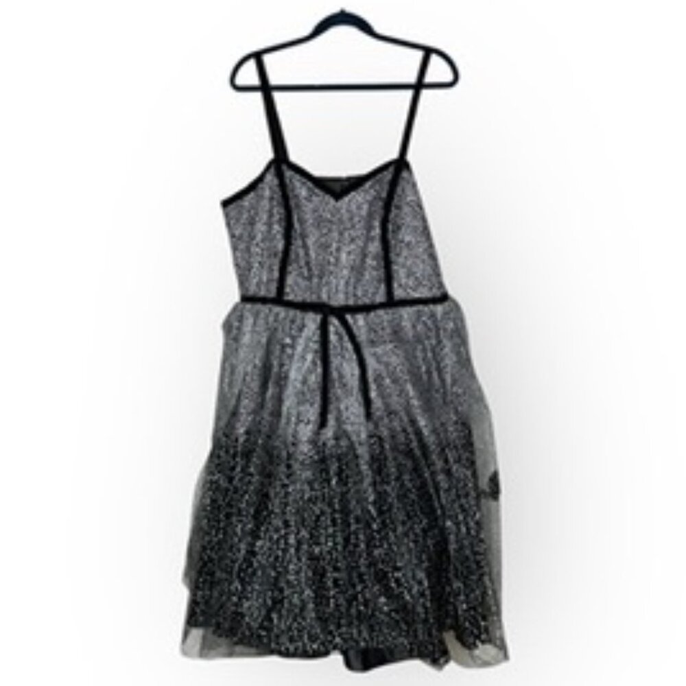 Modcloth Sparkling Black and Silver Dress